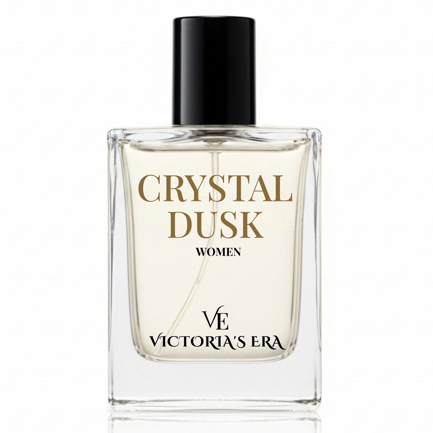 Close-up of Victoria’s Era Crystal Dusk extrait de parfum bottle – 8–10 hour scent