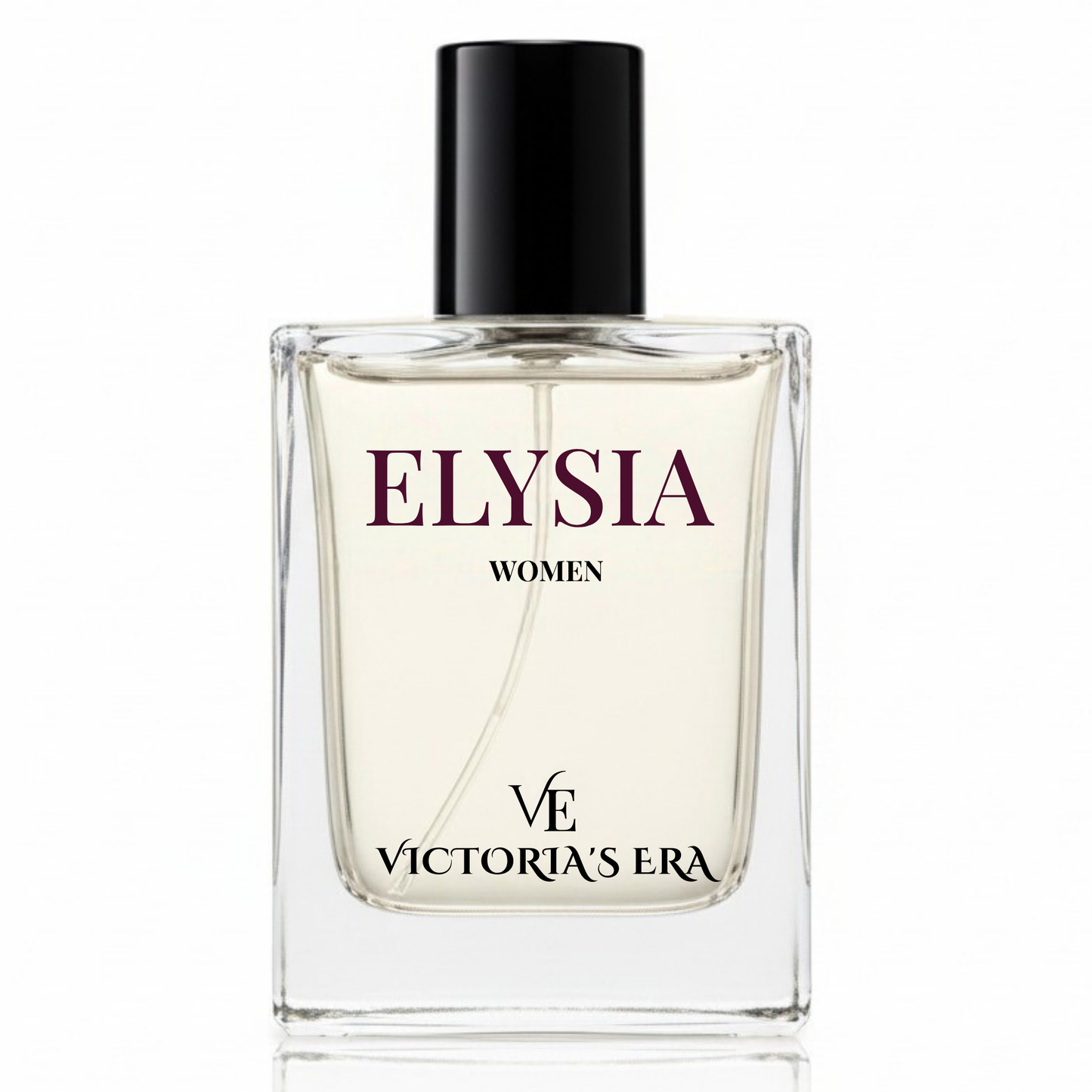 Close-up of Victoria’s Era Elysia extrait de parfum bottle – 8–10 hour scent