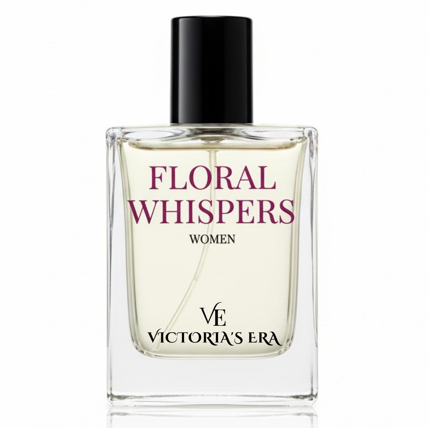 Close-up of Victoria’s Era Floral Whispers extrait de parfum bottle – 8–10 hour scent
