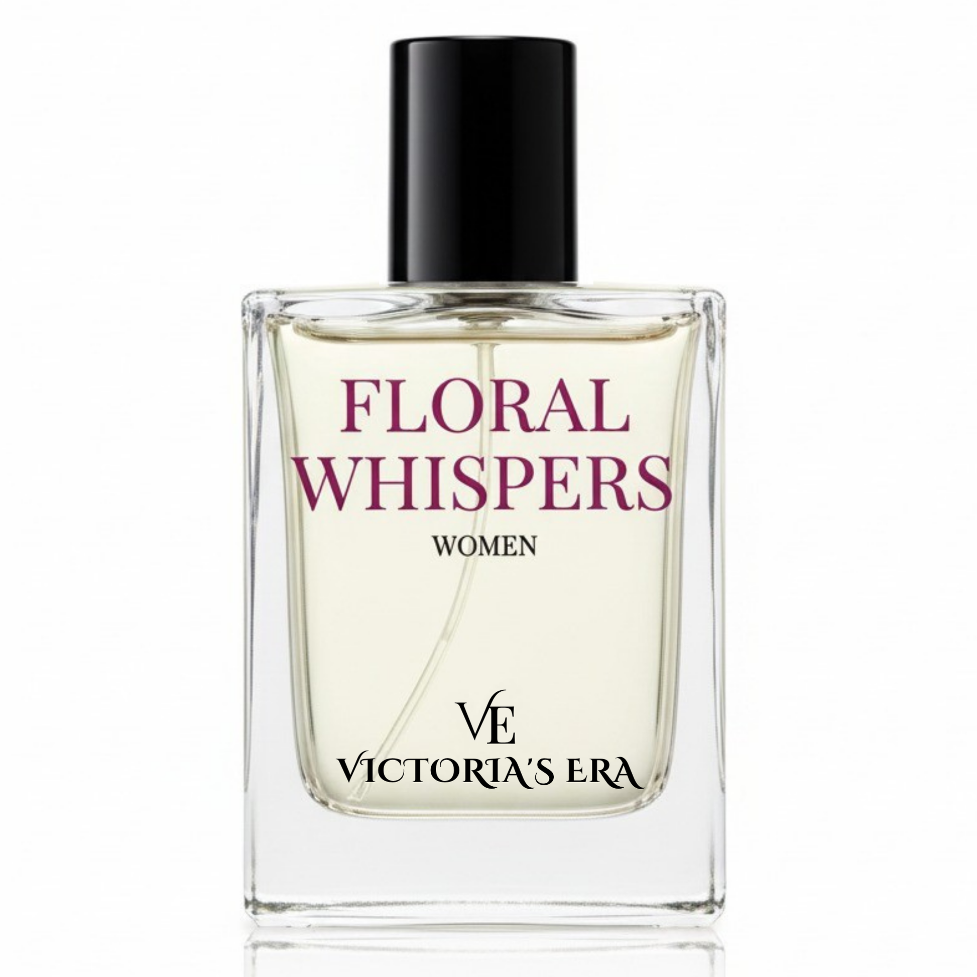 Close-up of Victoria’s Era Floral Whispers extrait de parfum bottle – 8–10 hour scent